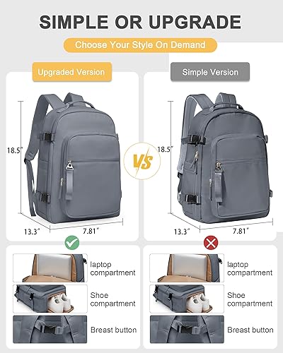 Miniatura 7 de bergsalz Mochila de viaje para mujeres y hombres, mochila de mano para viajar en avión, artículos esenciales de viaje, senderismo, mochila para