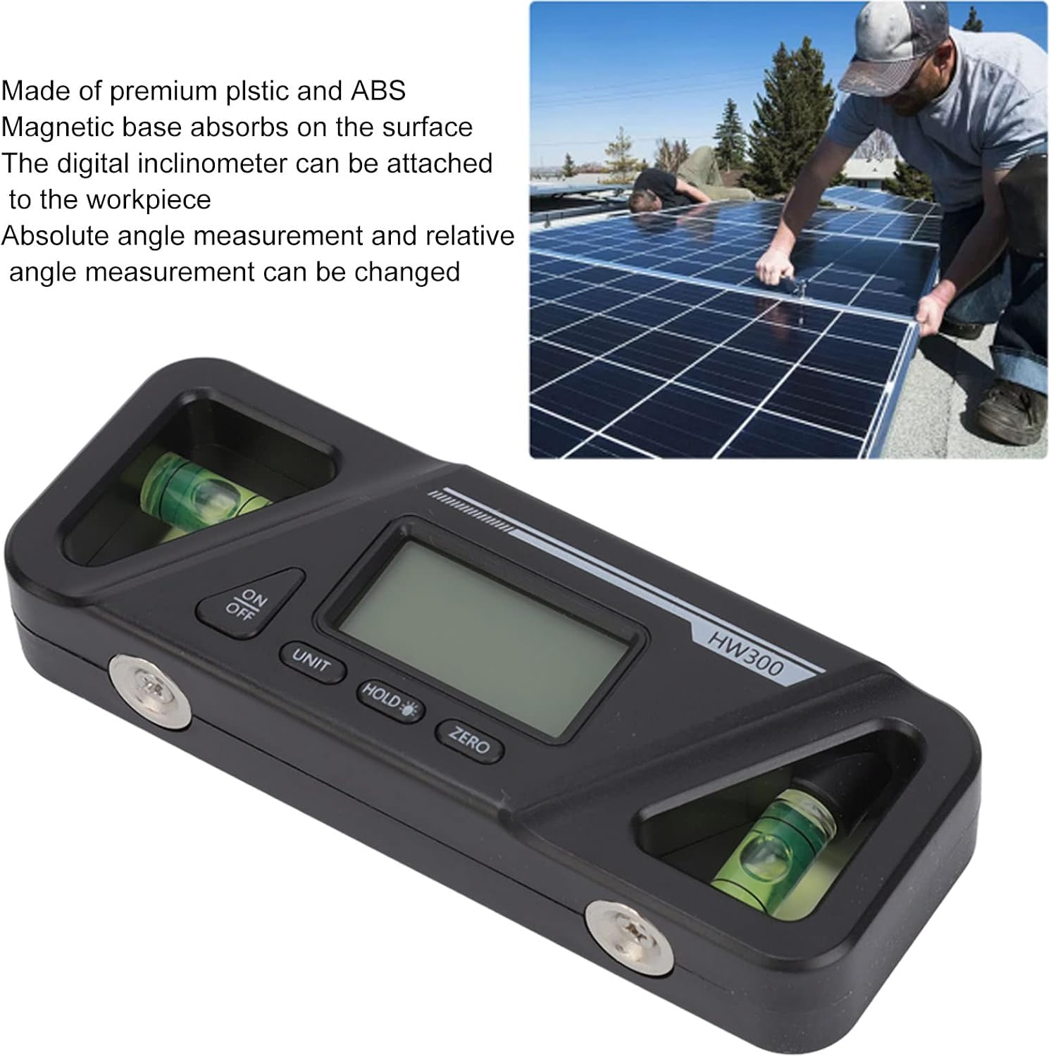 Digital Level with Magnetic Base, LCD Backlit Digital Inclinometer, High Precision Angle Finder, Zero Calibration Electronic Level Tool for Woodworking Car Repair