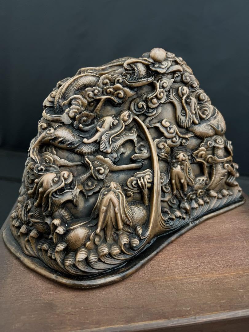 石材彫 龍 彫刻 置物 台座 魔除　風水 開運 金運 骨董 美術 アンティーク Amazon.co.jp: 石材彫 龍 彫刻 置物 台座 魔除 風水 開運 金運