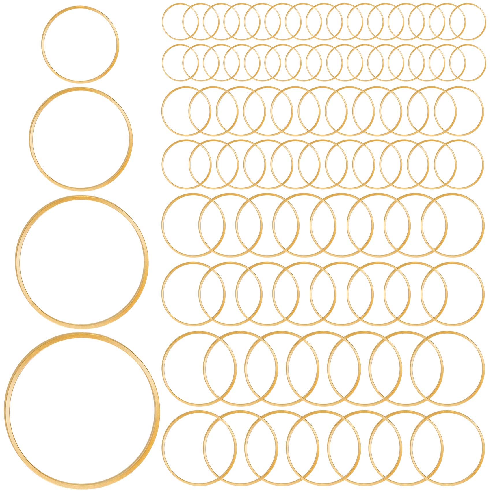 PAGOW100Pcs Hoops for Jewelry Making, 15mm 20mm 25mm 30mm Hypoallergenic Cooper Round Earring Hoops for Necklace Bracelet Finding DIY Earring Craft Pendant Accessories