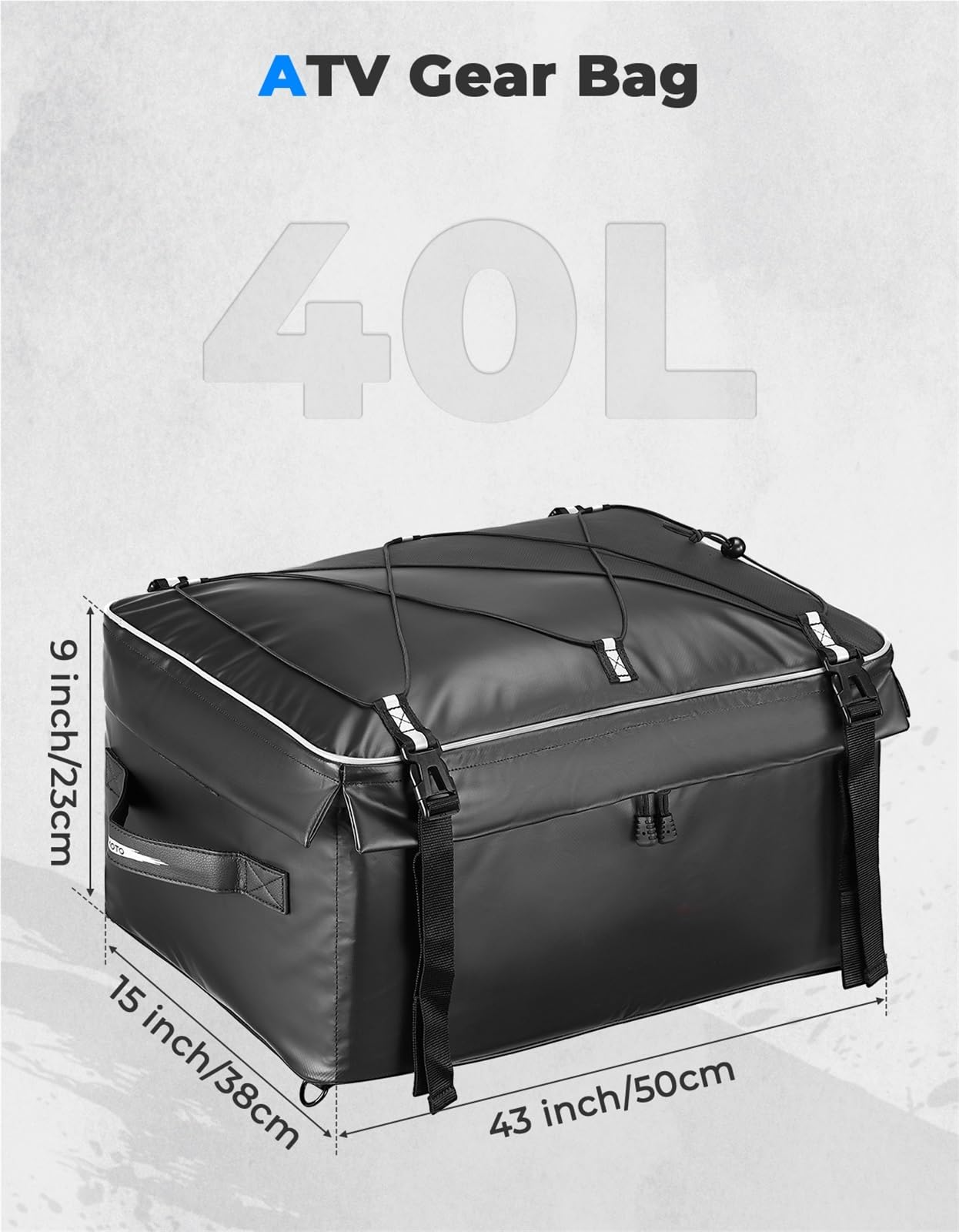Housse De Protection Étanche 900D pour VTT pour Sportsman / 850 Touring (2013) Et 450, Sac Rangement pour Porte-Bagages Avant Arrière