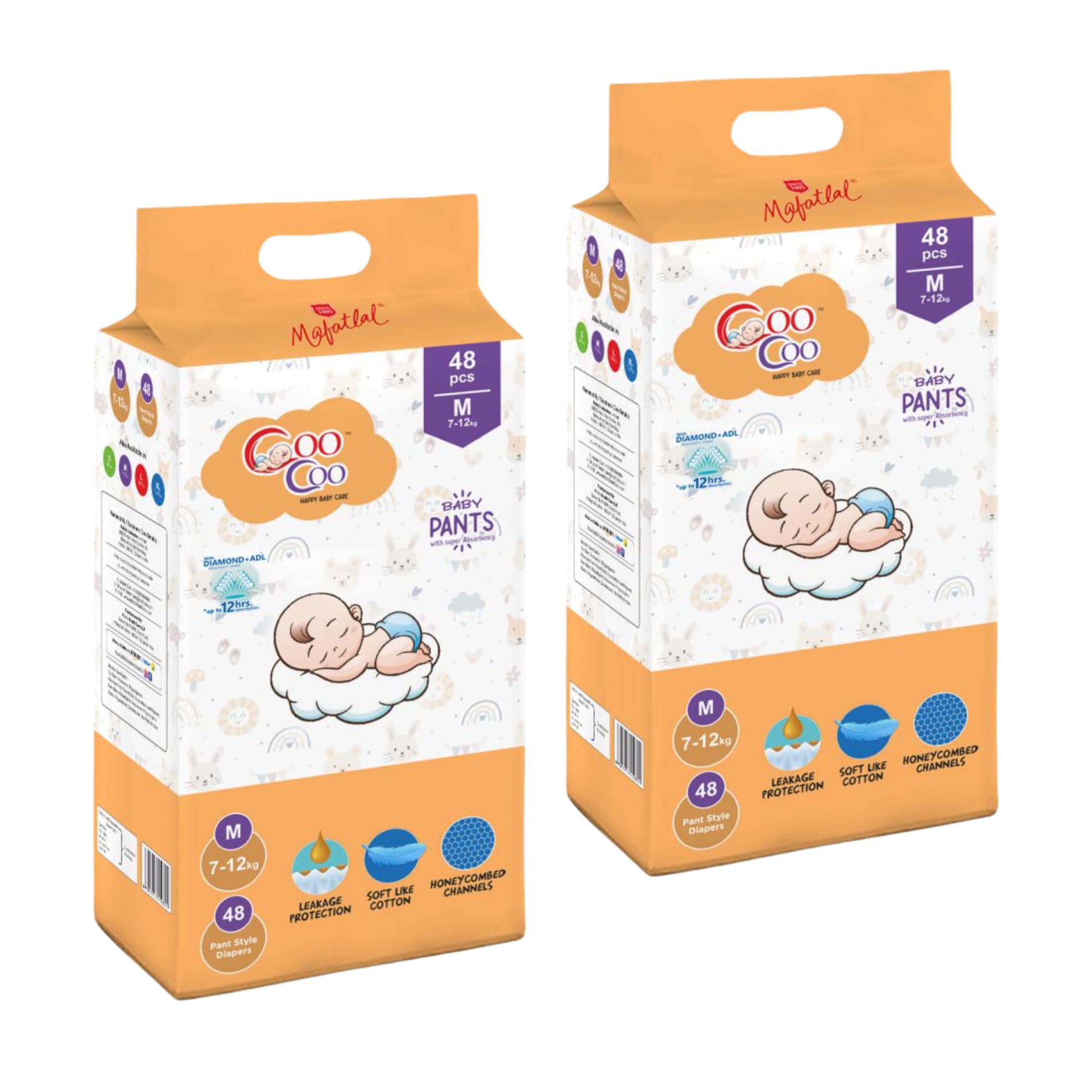 Coo Coo Extra Dry Baby Pullup Diaper Pant Size Medium-M (96) Count Upto 7-12 Kg Super Absorbent Core Up to 12 Hrs Protection Soft Elastic Waist&Leakage Protection Size Medium(96 Pieces)/Pack, White