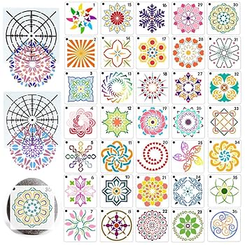 絵画 マンダラ ペン画 Amazon | RuiChy 38個 曼荼羅 絵画のための ステンシル、 再利用