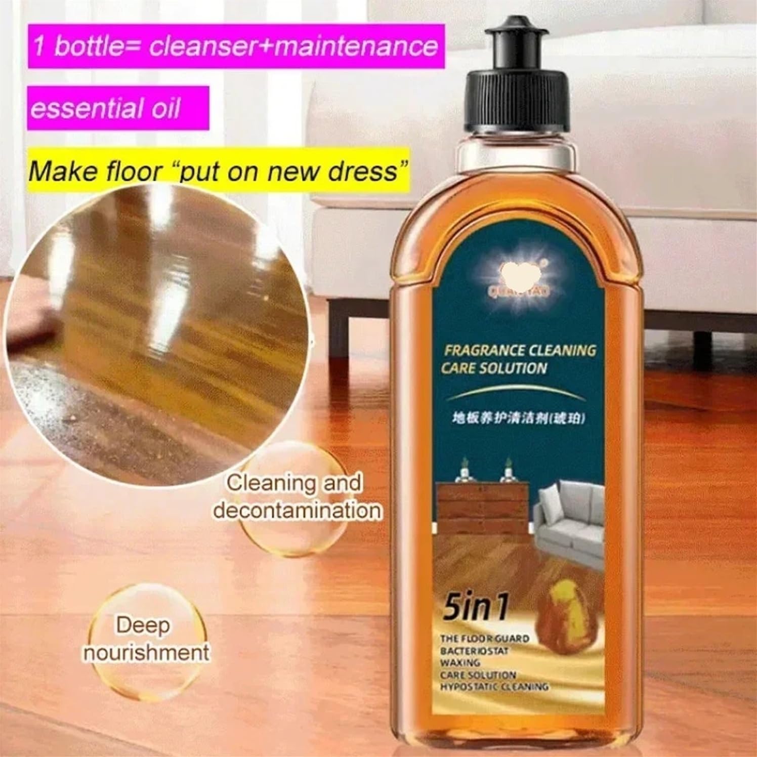Solución Limpiadora For Pisos (3 Unidades, 500 Ml), Limpiador con Fragancia, Limpia Tus Pisos Sin Esfuerzo.