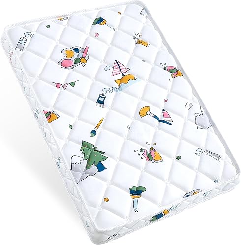 Colchón Pack and Play, 38 x 26 pulgadas, colchón de tela de algodón de alta calidad, colchón de patio de juegos reforzado con seguridad, se adapta a