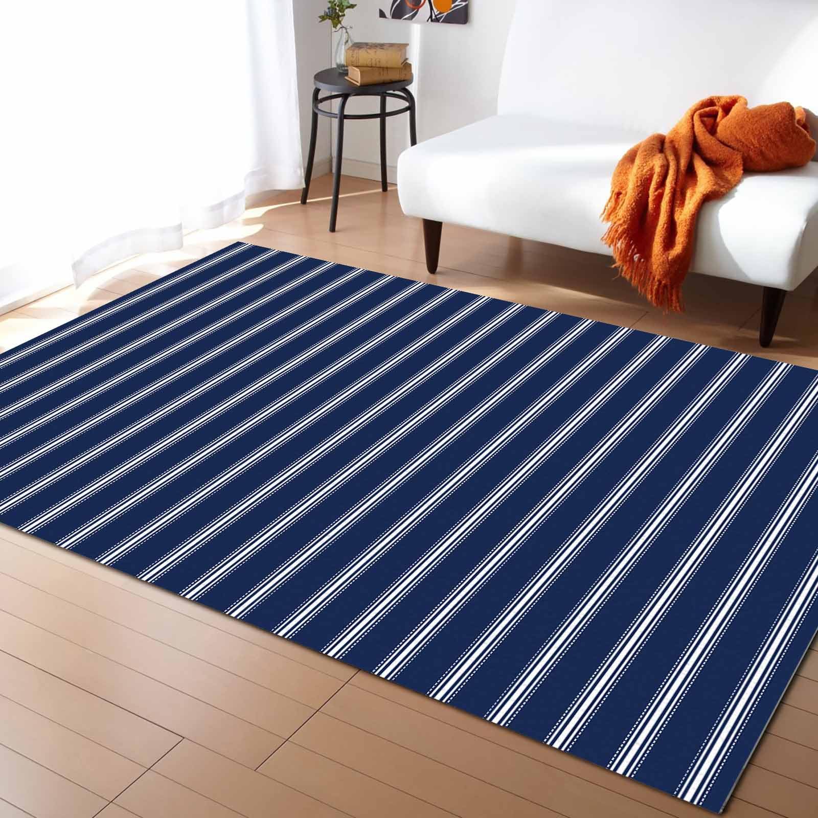 Amazon.com: Area Rug Indoor Carpet Nautical Navy Blue White