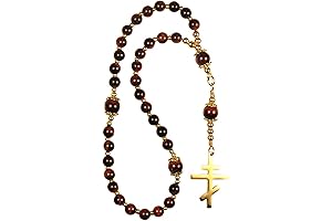 Handmade Eastern Orthodox Rosary Greek Chotki Komboskini Red Tiger Eye Natural Stone Orthodox Cross Gift