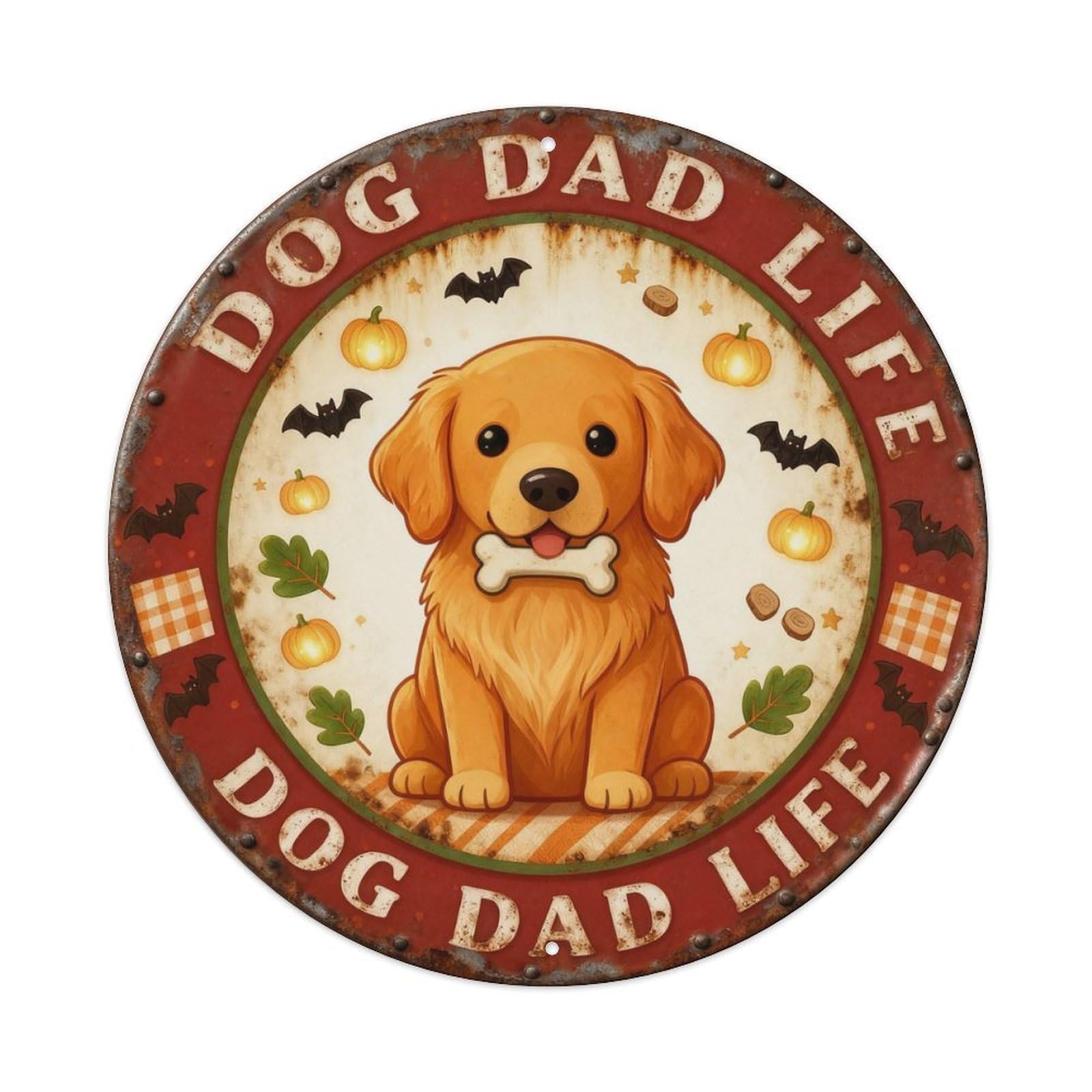 Dog Dad Life Metal Tin Sign Plaque