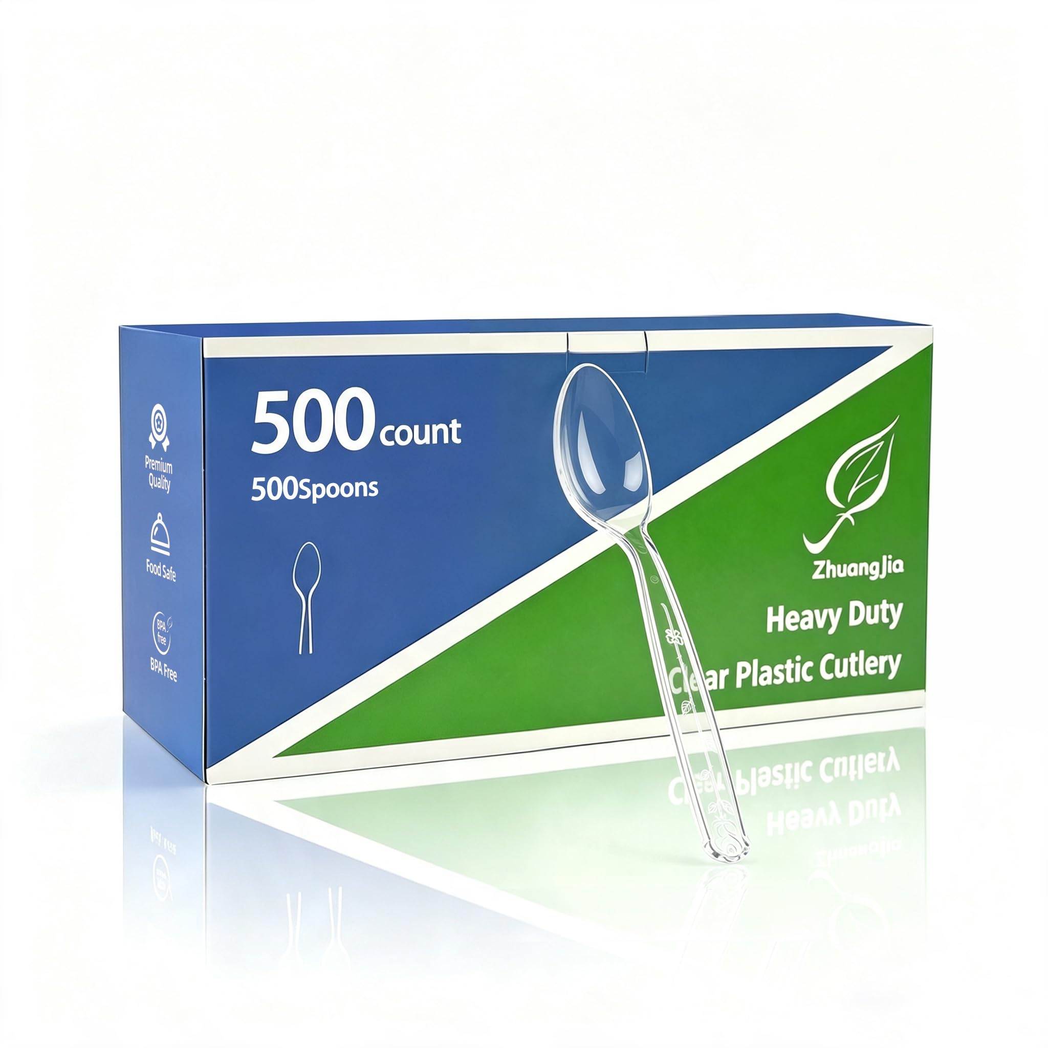 1000 Heavy Duty Plastic Spoons - Disposable -10