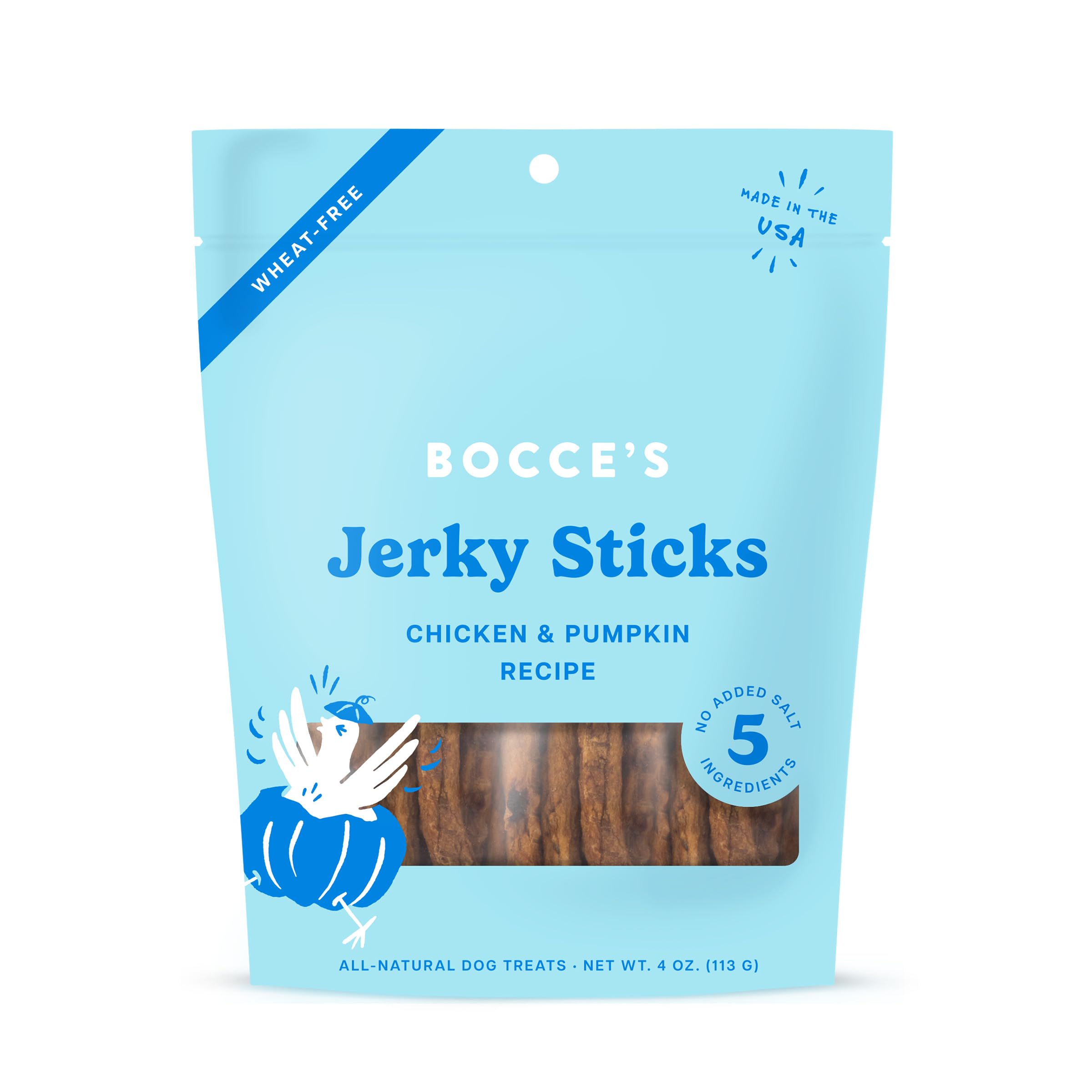 Bocce's Bakery Jerky Stick Dog Treats, Wheat-Free, Made with Limited-Ingredie...