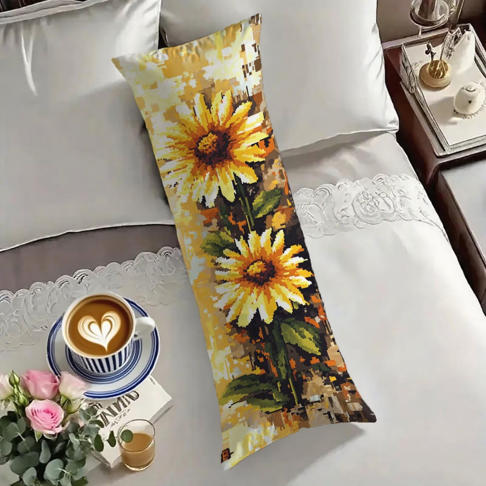 Taie traversin 180 cm orange en velours rétro 60x180 avec fermeture éclair invisible O-1900