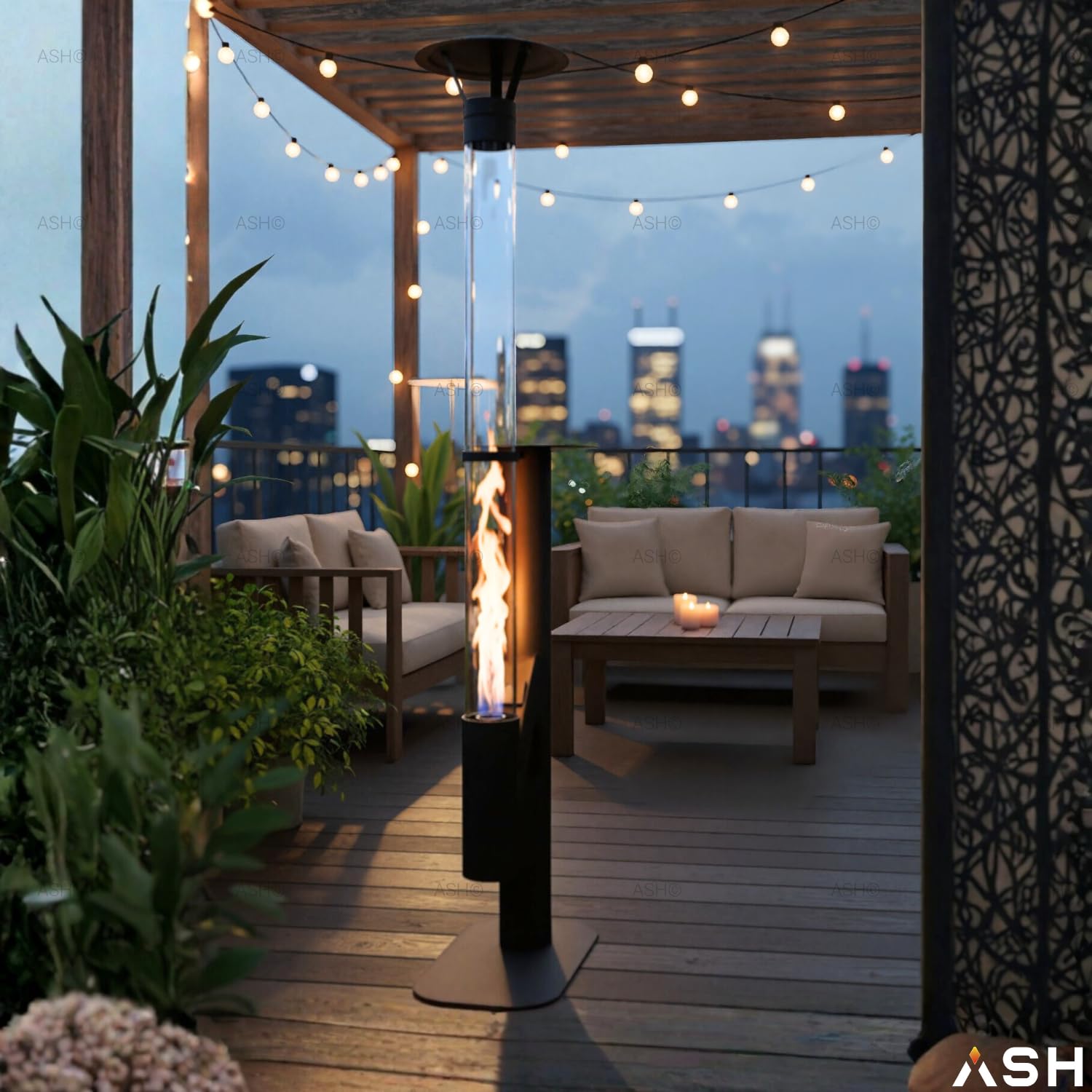 Pelletofen - Terrassenheizung - Terrassenofen - Raucharmer Außenkamin - Außenofen - Palettentheater - Pelletheizung - Terrassenofen - 183 cm - Langlebig