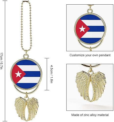 Miniatura 2 de Bandera de Cuba colgante de coche colgante elegante espejo retrovisor encantos ornamento decoración coche estilo dorado Estilo dorado,Estilo