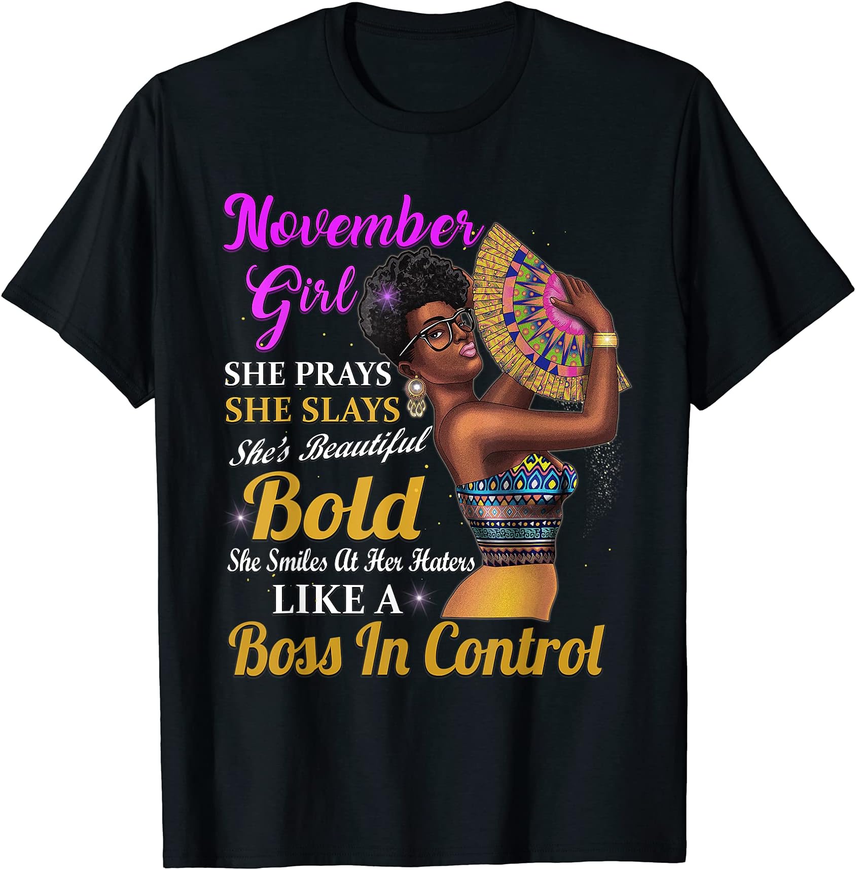 Afro Black Culture Melanin Pride GiftsNovember Girl Scorpio Birthday Gift Melanin Afro Queen Women T-Shirt