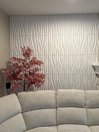 Miniatura 9 de STICKGOO Paneles de pared ondulados para decoración de pared interior, paneles de pared 3D blancos, paneles de pared decorativos de pared 3D