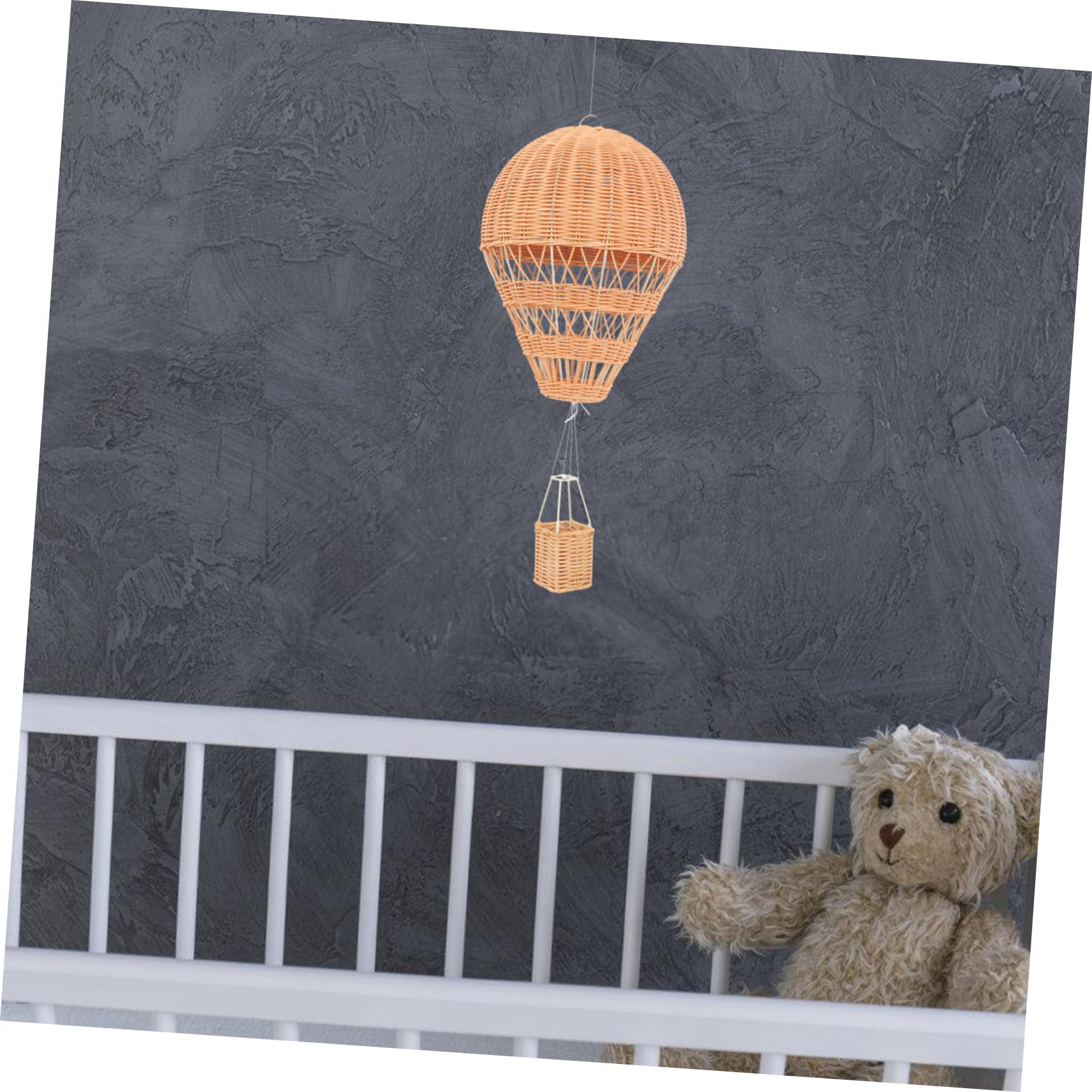 TOYANDONA Woven Rattan Hot Air Balloon Decorative Hanging Ornament for Nursery Party Craft Balloon Wall Decor