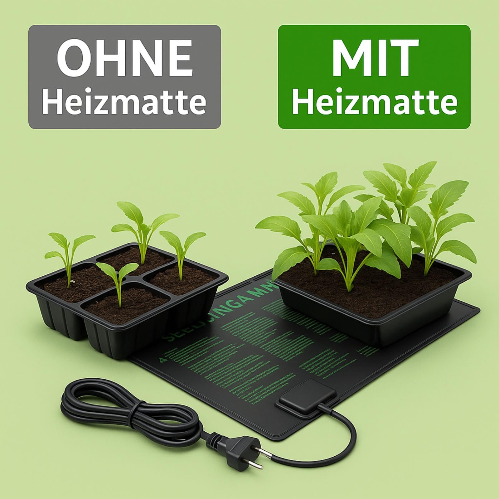 Weedness Mata grzewcza 45 Watt 50x50 cm - Mata grzewcza dla zwierząt, terrarium, cięcie, wzrost roślin.
