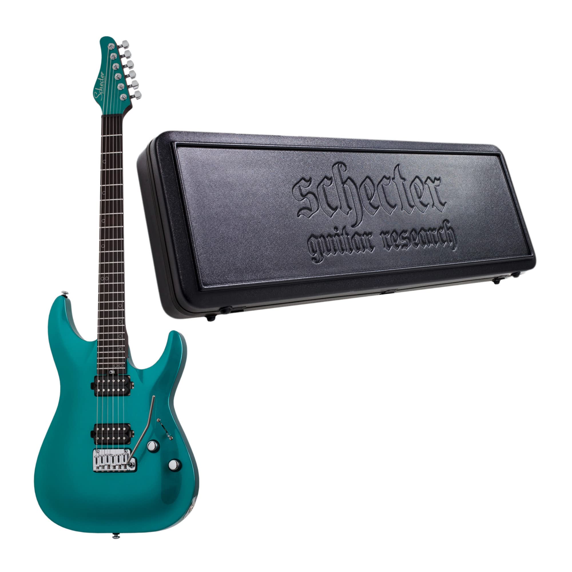 SchecterAaron Marshall AM-6 6-String Electric Guitar (Arctic Jade) Bundle with Schecter Universal Guitar Hardcase (2 Items)