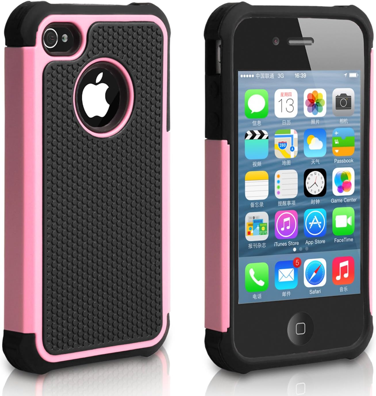 Pasonomi iPhone 4 Case-Premium Heavy Duty Hybrid Shockproof Durable Bumper Armor Cover for Apple iPhone 4S/4(Pink)
