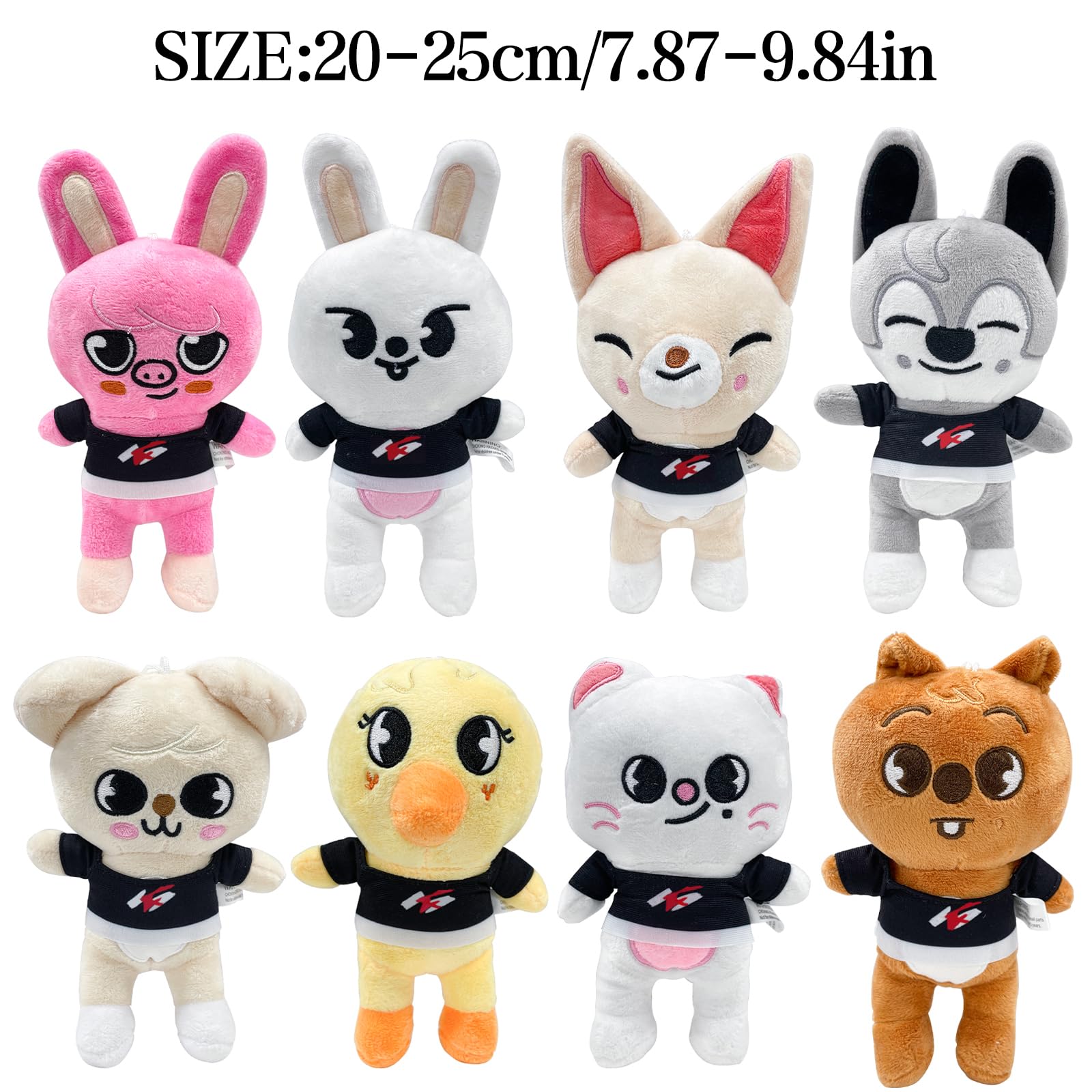 Strraykiid Kuscheltier, 8 Stück Strraykiid Plush, SK Plush, WlsqDE SK Puppen, Geschenk für Fans
