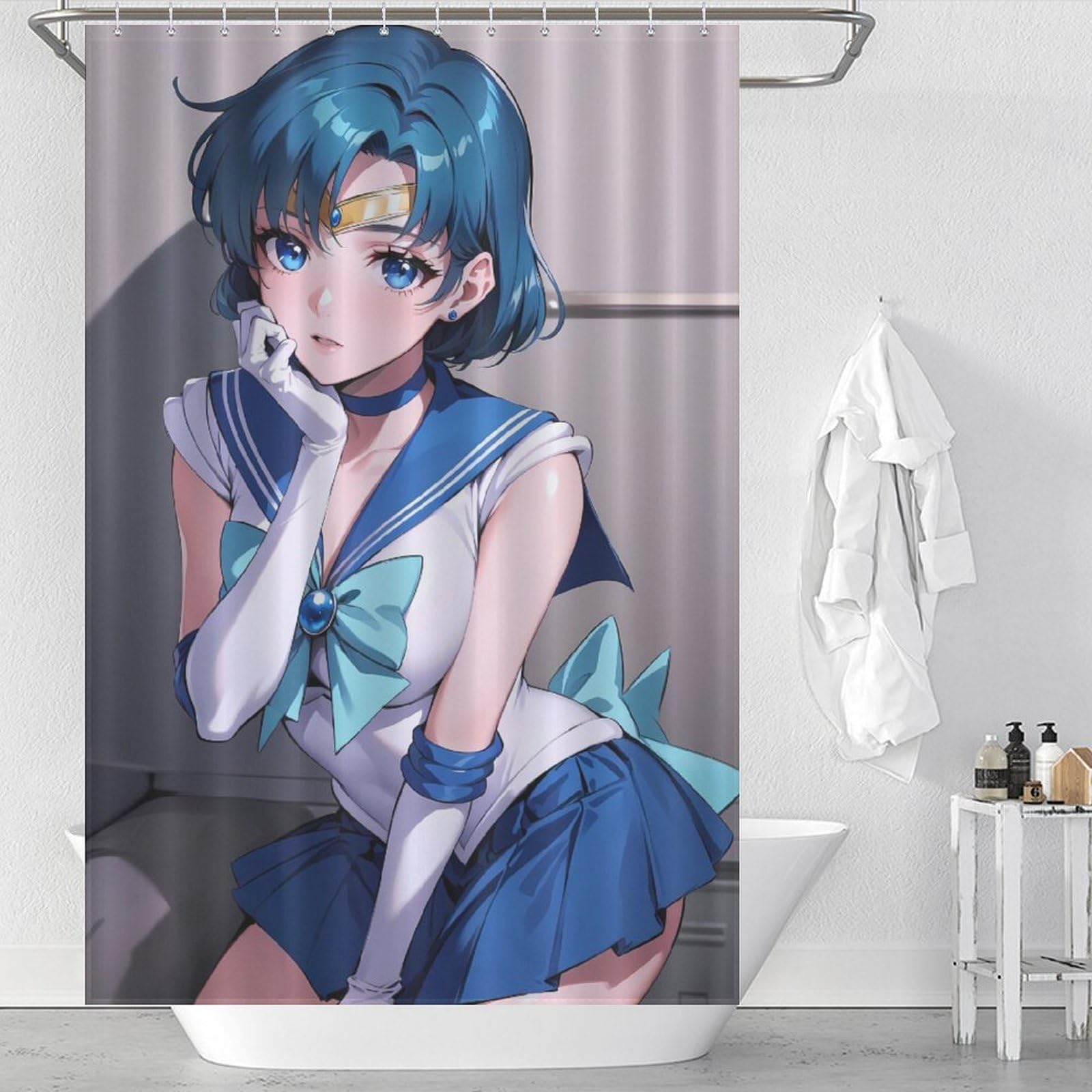 Amazon｜美少女戦士セーラームーンシャワーカーテン 防水防カビ 目隠し