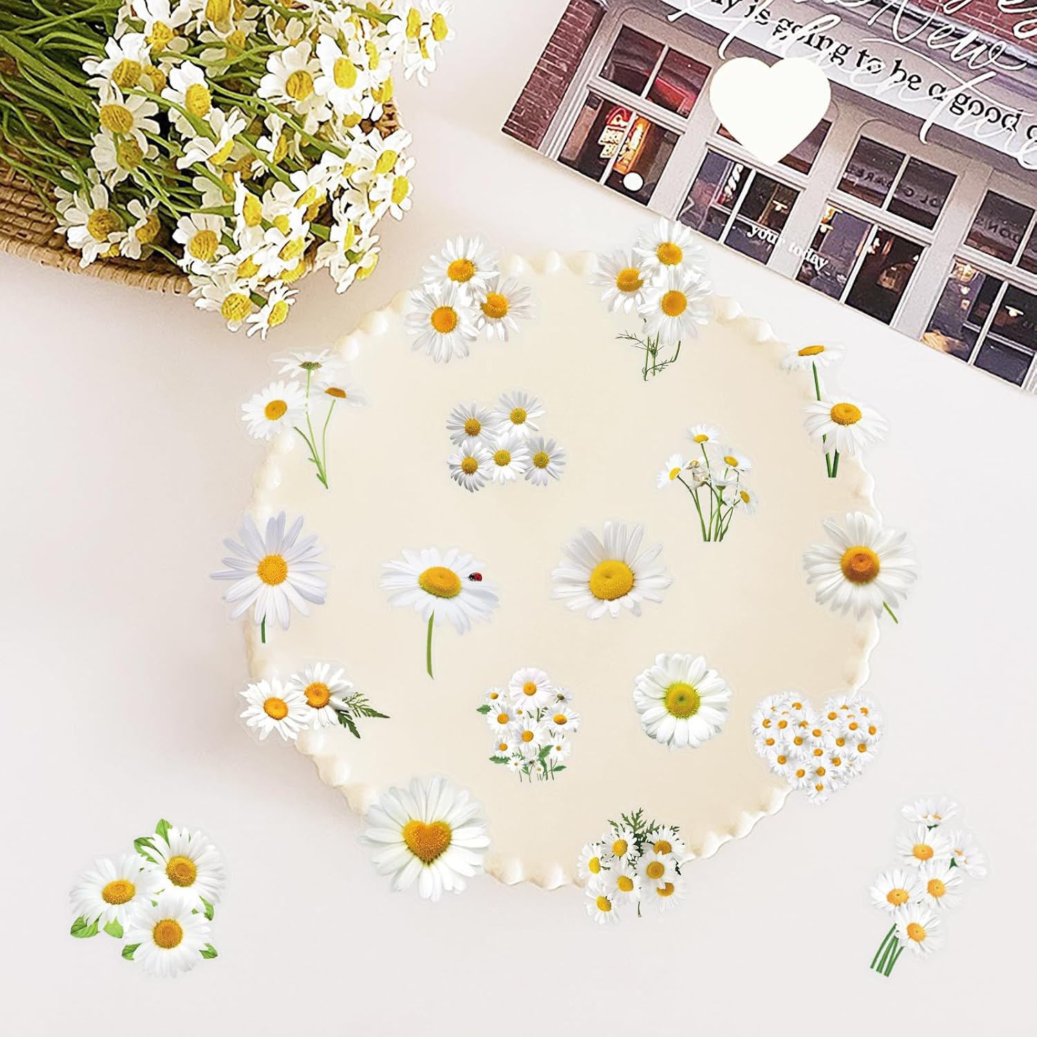 50PCS Daisy Flower Transparent Stickers image 3