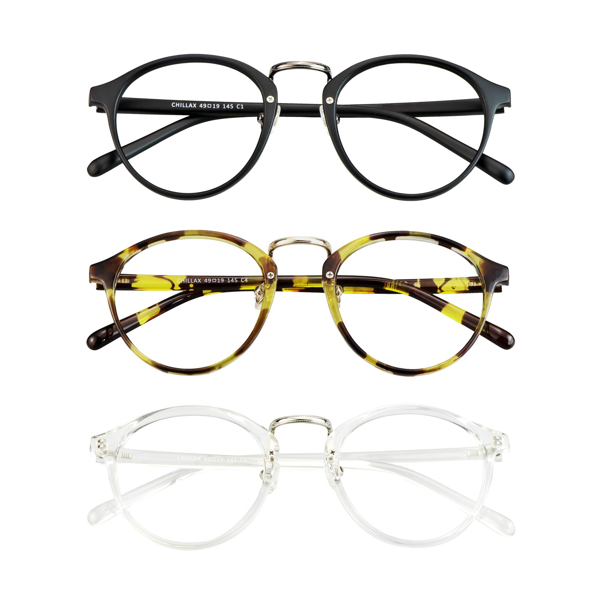 Blue Light Blocking Glasses 3 Pack Square Frame Computer Gaming Reading Glasses Men Women Anti Eyestrain