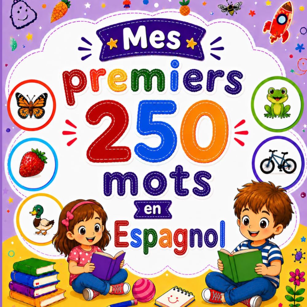 Mes premiers 250 mots en Espagnol: Livre bilingue Français–Espagnol pour enfants | Apprentissage facile avec images colorées | Vocabulaire essentiel du quotidien.