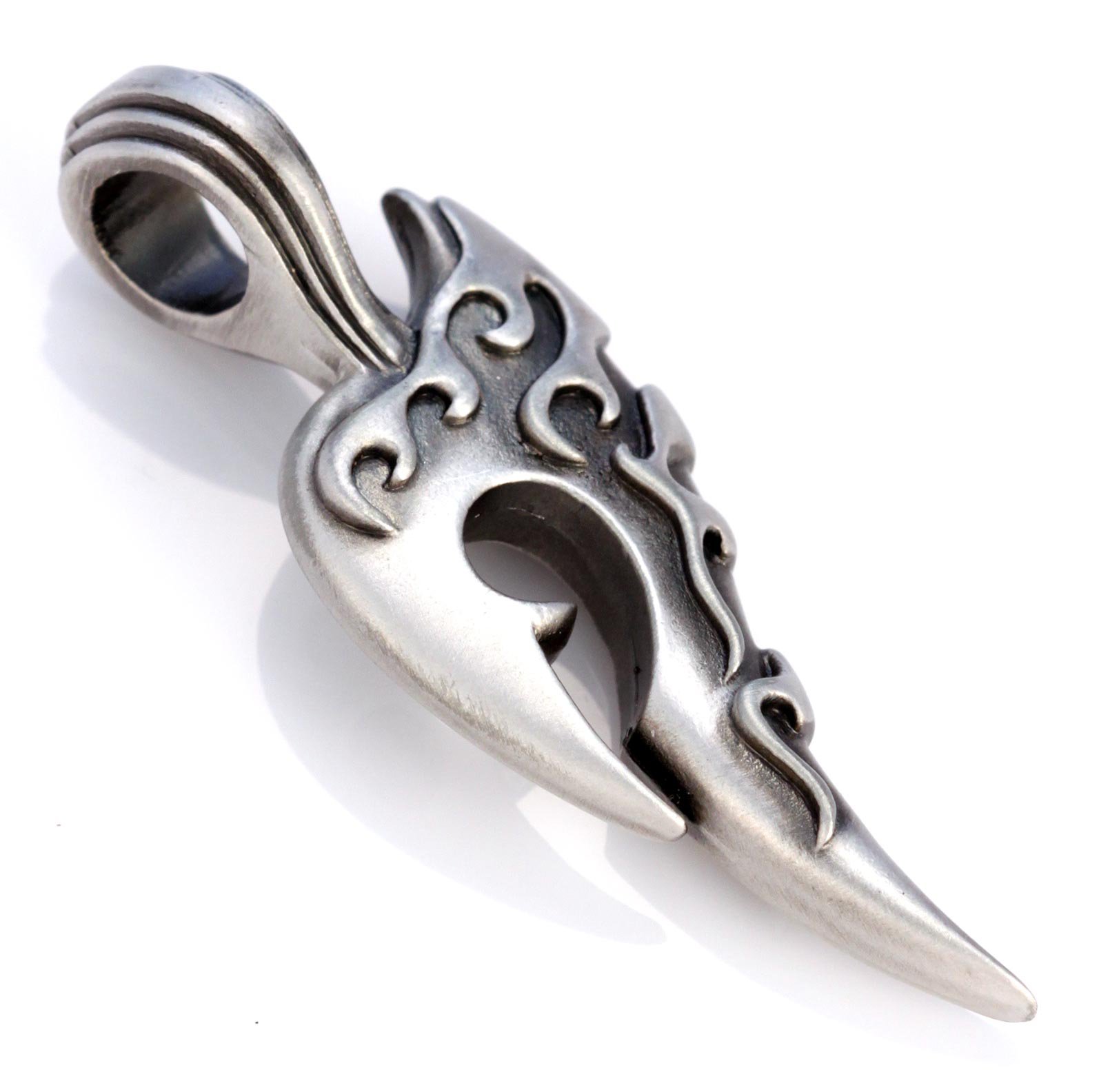 Bico Outlaw Pendant (E233) - Push The Limits - Satin Silver Finished Tribal Street Jewelry
