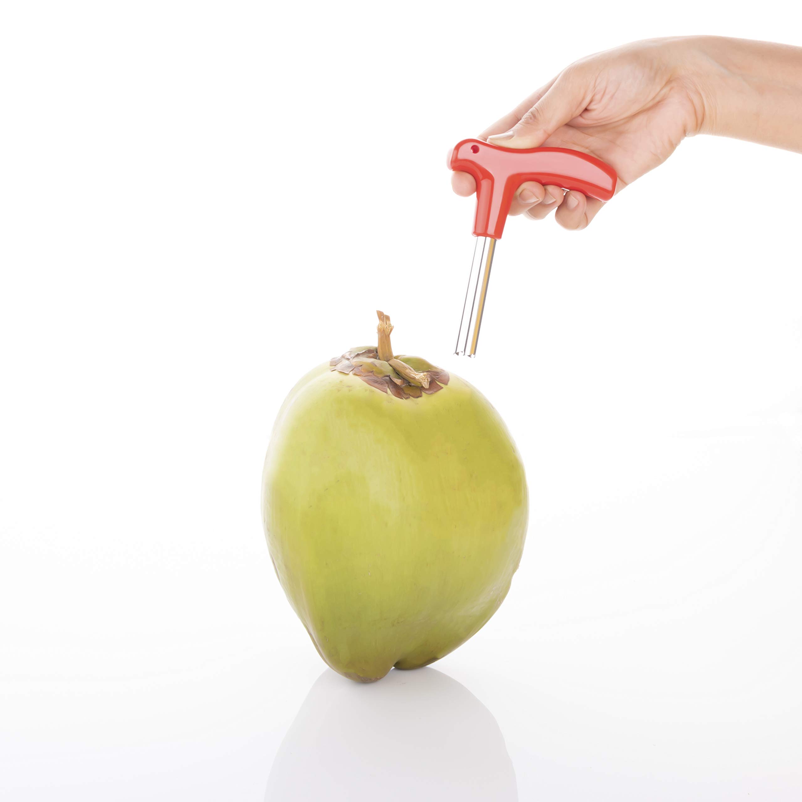 Ritu J-282 Coconut Opener, Stainless Steel Coconuts Drill Cutter with Cleaner Stick, Tender-Coconut Hole Remover Tool with Easy Press and Release, Food Grade, Dishwasher Safe (Set 1 Multicolour) (B09778XPM3) Amazon Price History, Amazon Price Tracker