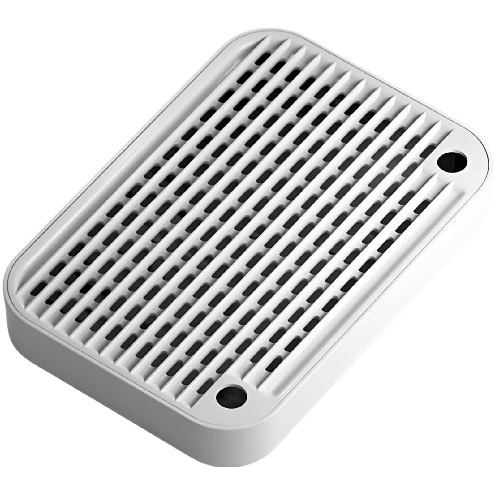 Rampa per lettiera per gatti, 30 x 20,7 x 5 cm, funzione filtrante a doppio strato, tappetino anti-tracciamento con maniglie laterali per gatti, grigio chiaro