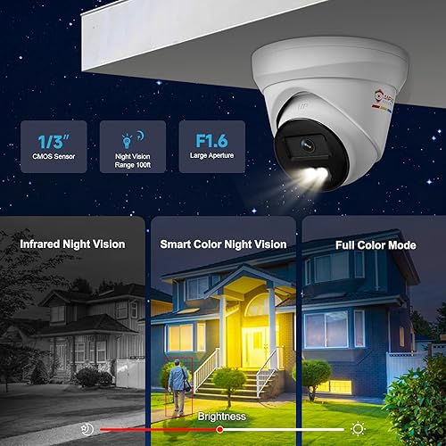 Miniatura 3 de Anpviz Sistema de cámara de seguridad PoE de 16CH 4K comercial, 16 piezas H.265+ con cable de 8MP cámaras IP al aire libre con micrófono, visión