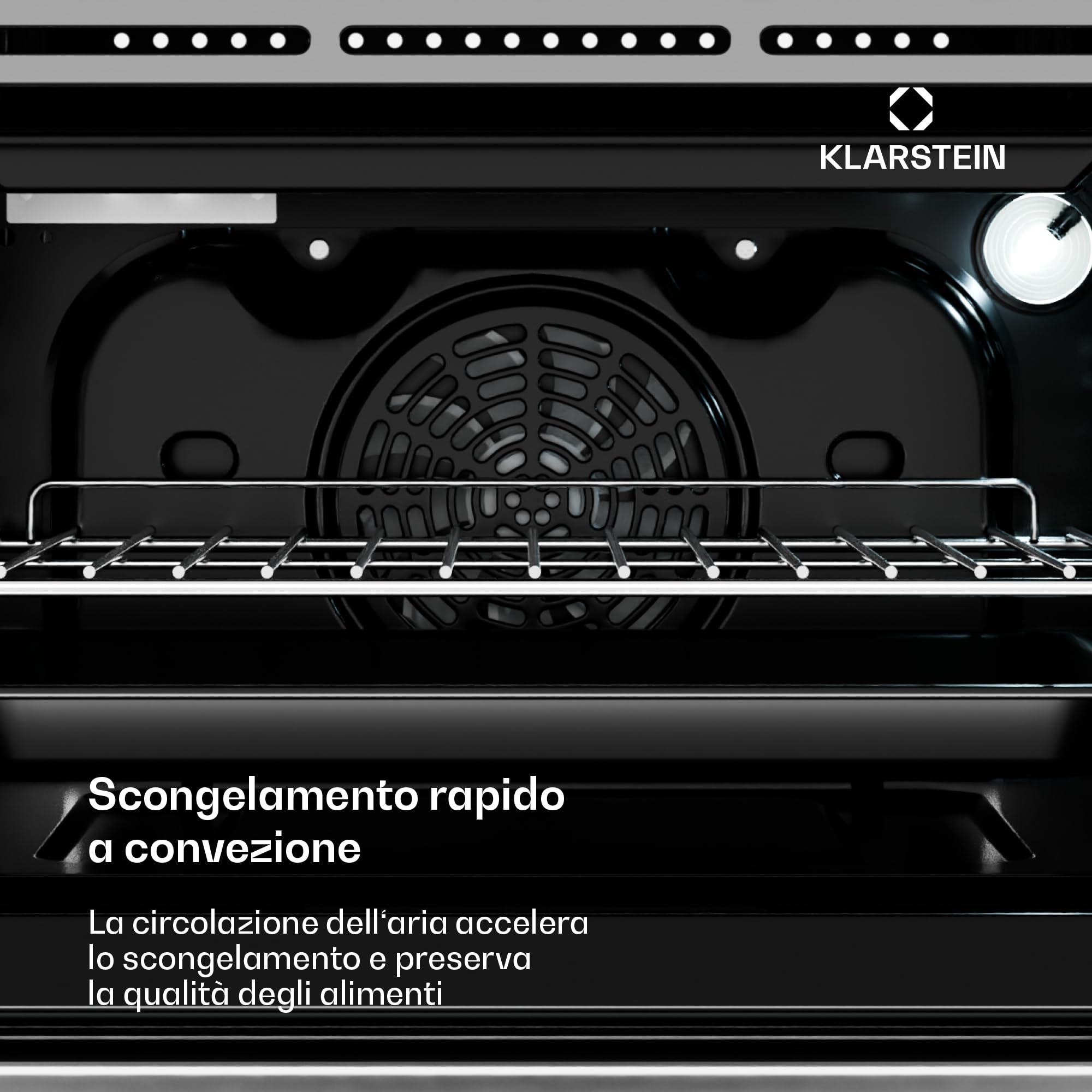 Klarstein SpaceSmart - Forno da Incasso, 41L, 8 Funzioni, Pulizia a Vapore, Timer Digitale, Forno Elettrico Ventilato, Sportello a Doppio Vetro Rimovibile, Classe Energetica A, Design Compatto