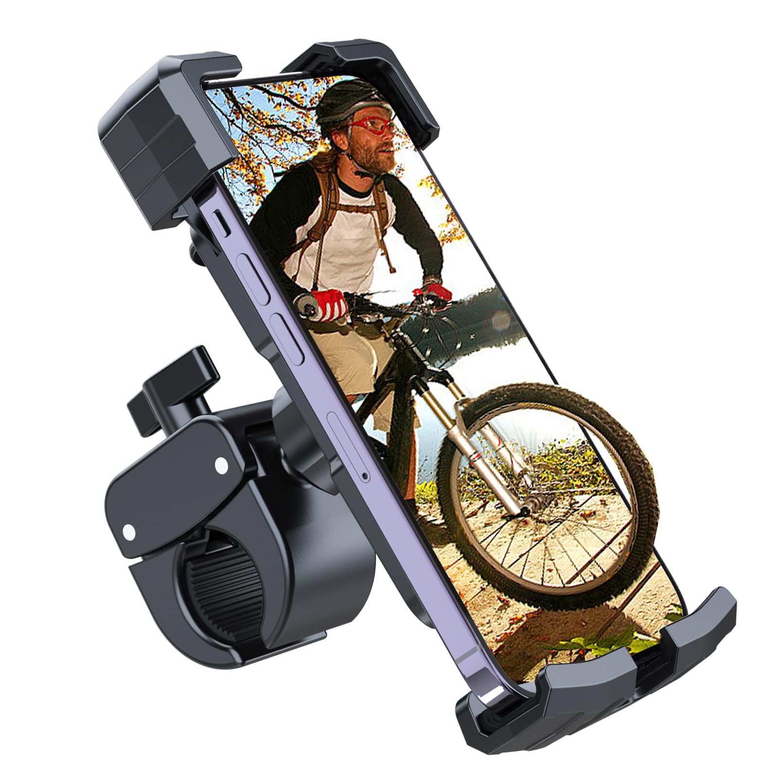 DGJOYZEE Motorcycle Phone Mount, Bike Phone Holder with Wind Anti-Shake Bicycle Scooter Phone Mount Fit for 5.2-7.2