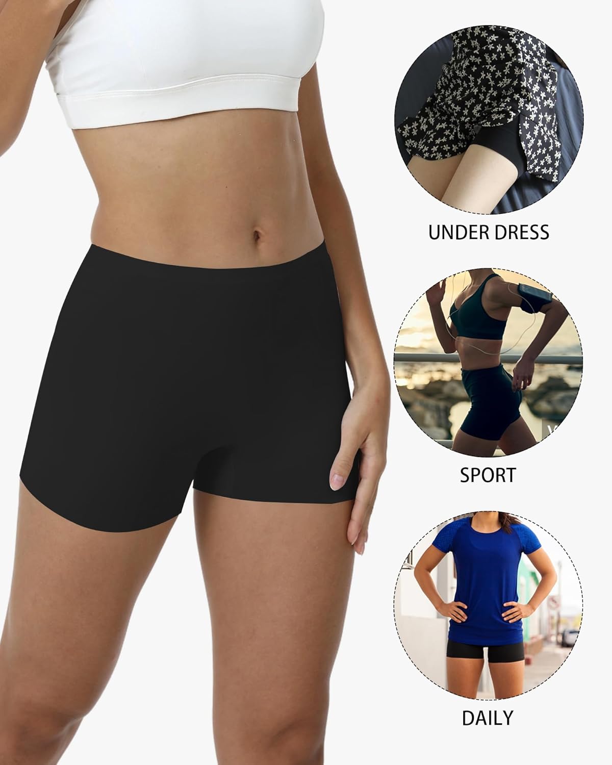 LALESTE Seamless Boyshorts Panties for Women No Show Boxer Shorts Briefs Panties Soft Stretch Ladies Boy Shorts 6 Pack - Image 5