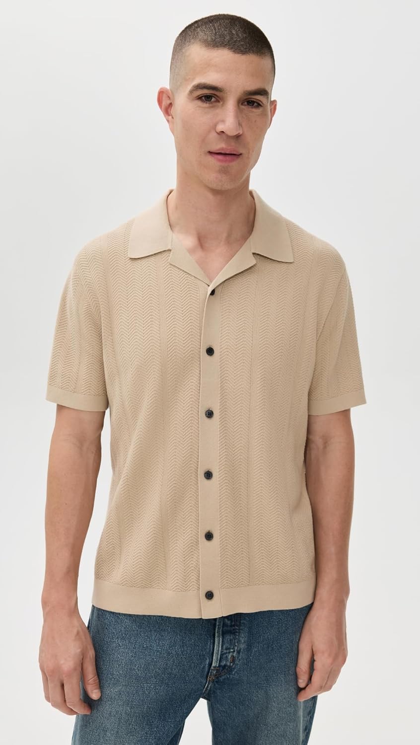 Theory Men's Camp Collar Shirt in Cotton Twist - Image 2