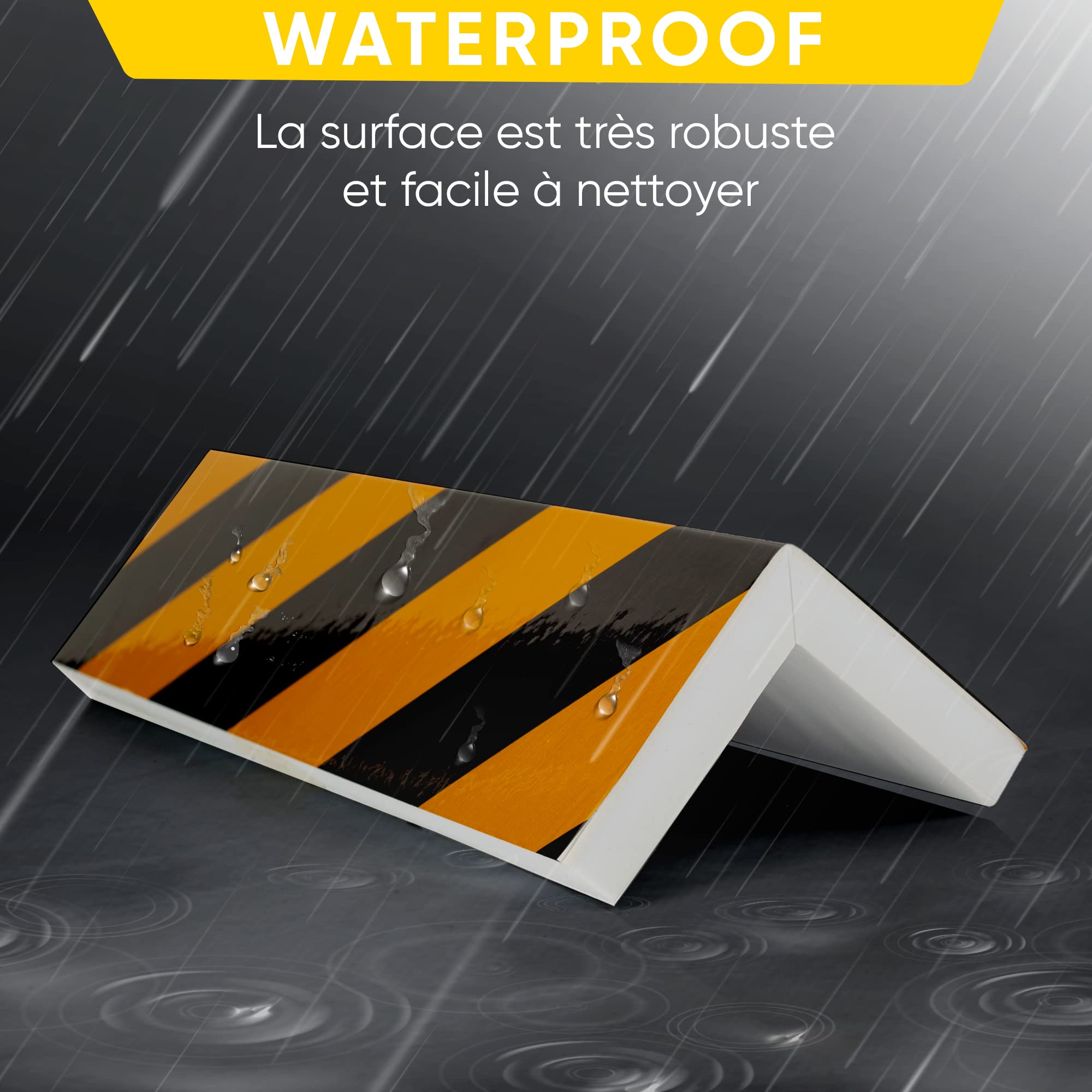 NURADA Mousse Protection Garage - Pack 4 - Protection Murale Garage. Protege Porte Voiture. Protections pour Portières Auto. pour Les colonnes. Facile Installer. 40x20x2cm (Jaune)