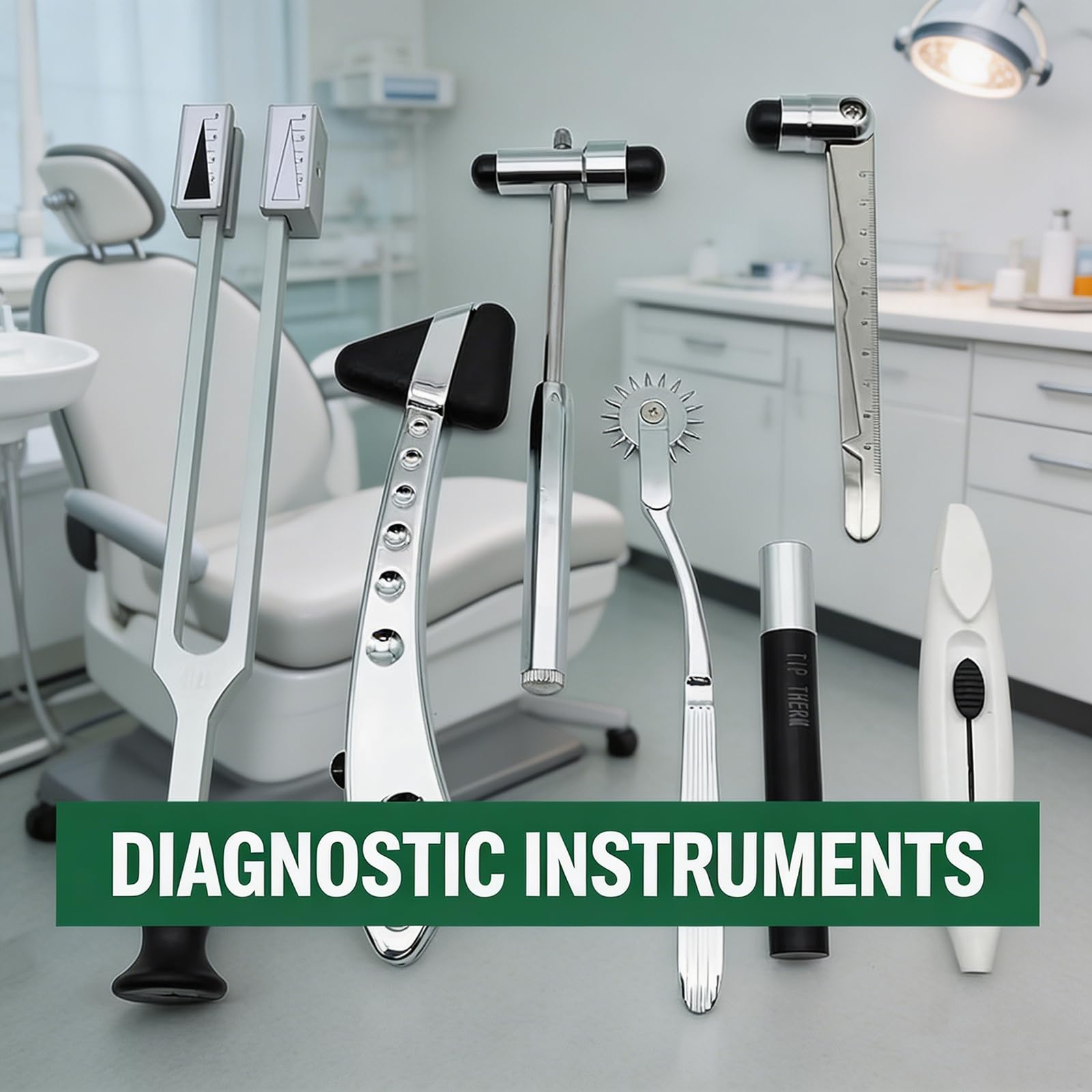 MObyat 7-teiliges Neurologisches Untersuchungsset, Hammer-Diagnostik-Set Mit Reflexhammer, 128-Hz-Stimmgabel, 10-g-Monofilament, Nadelstich-Temperaturtest Zur Prüfung Der Schmerzempfindung