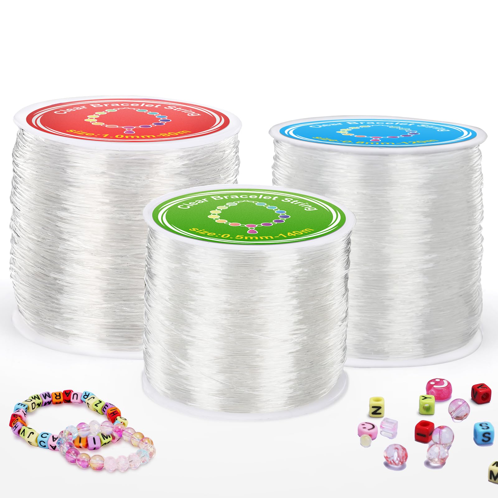 Sponsored Ad – 3 Pcs Clear Elastic for Bracelet Making, (0.5mm, 0.8mm & 1mm) Elastic Thread for Bracelets, Bracelet Elastic String For DIY Bracelets, Necklace, Beading, Jewelry Making