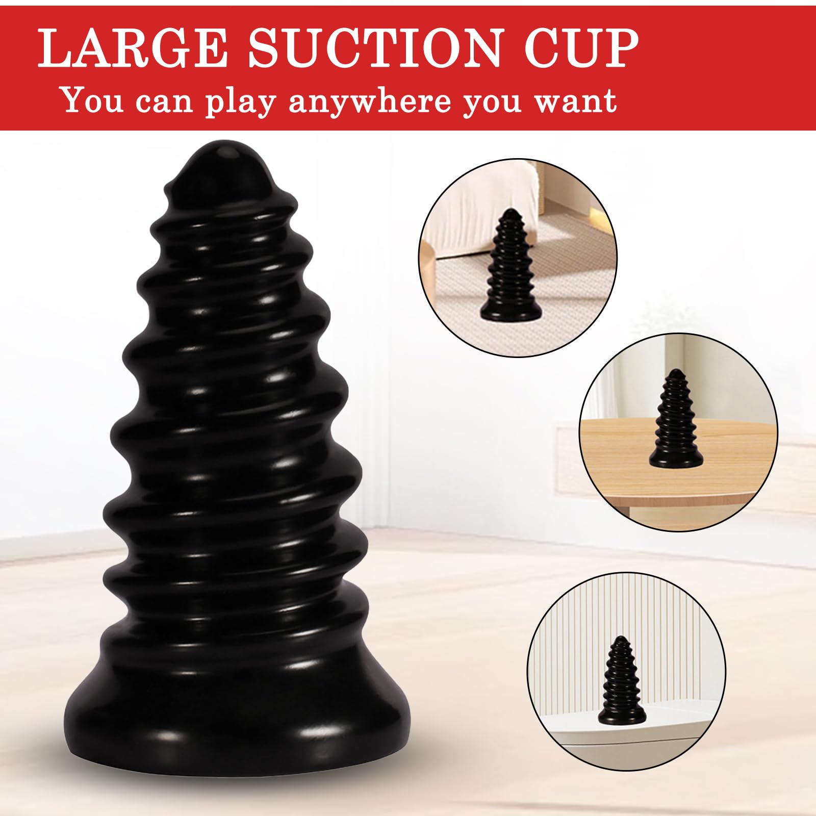BDSMLOVE tapón anal grande, tapón anal con rosca gigante, consolador anal XXL, juguetes anales, fisting, juguete sexual, juguete sexual erótico a partir de 18 para parejas (Negro, XL)