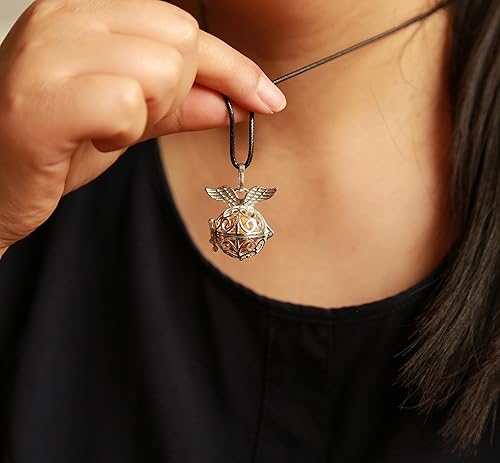 Miniatura 3 de Difusor de aceite esencial para aromaterapia, collar de piedra de lava para colgantes para mujeres (emplumado)