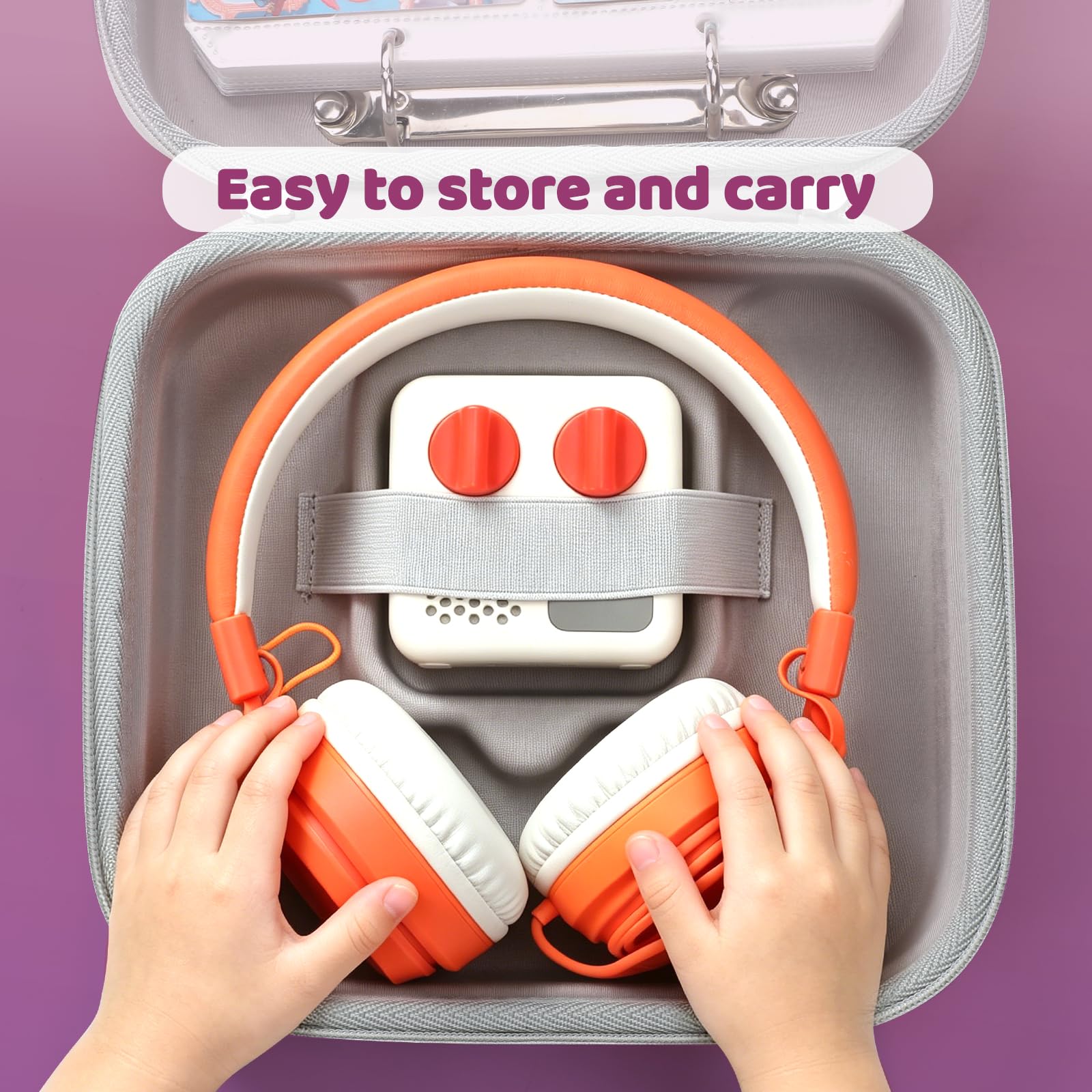 Custodia da viaggio per Yoto Mini con porta carte, custodia rigida per Yoto Mini Player e cuffie, 15 custodie per contenere 120 carte per Yoto Mini, borsa impermeabile antiurto in EVA per bambini