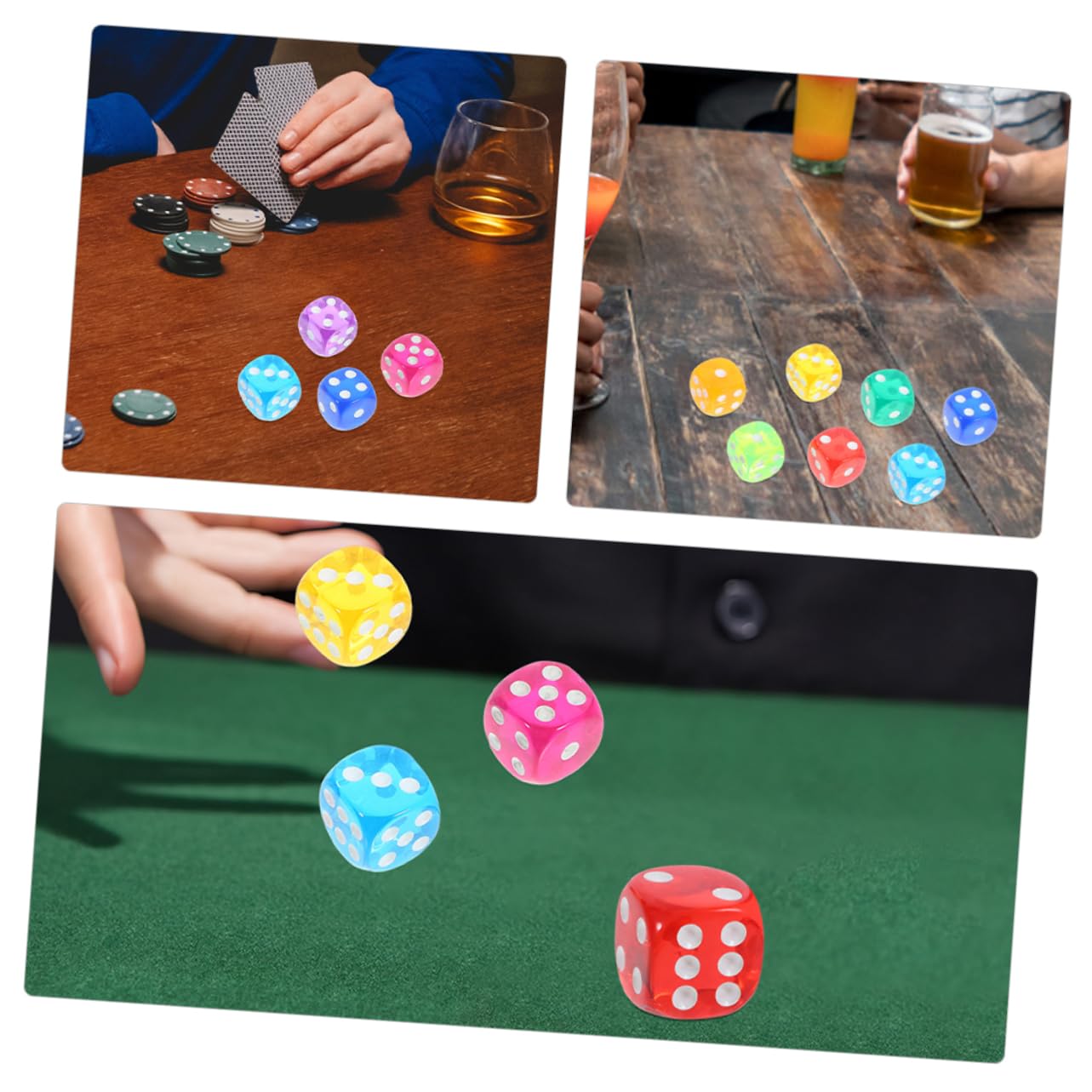 Alasum 400stücke Transparente Acryl Würfel Mit Rundungen Seitige Spielwürfel Für Brettspiele Party Und Lernspiele Leicht Und Tragbar Für Spieleabende Und Geselligkeit