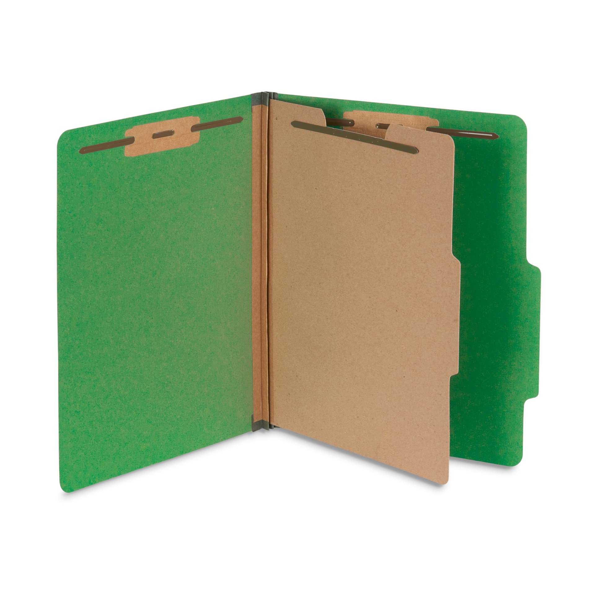 10 blaue Summit Supplies Klassifizierungsmappen, 1 Trennwand, Briefgröße, grün, langlebiges 2-Zinken-Design für die Organisation von medizinischen Akten und Büroberichten, 10 Stück