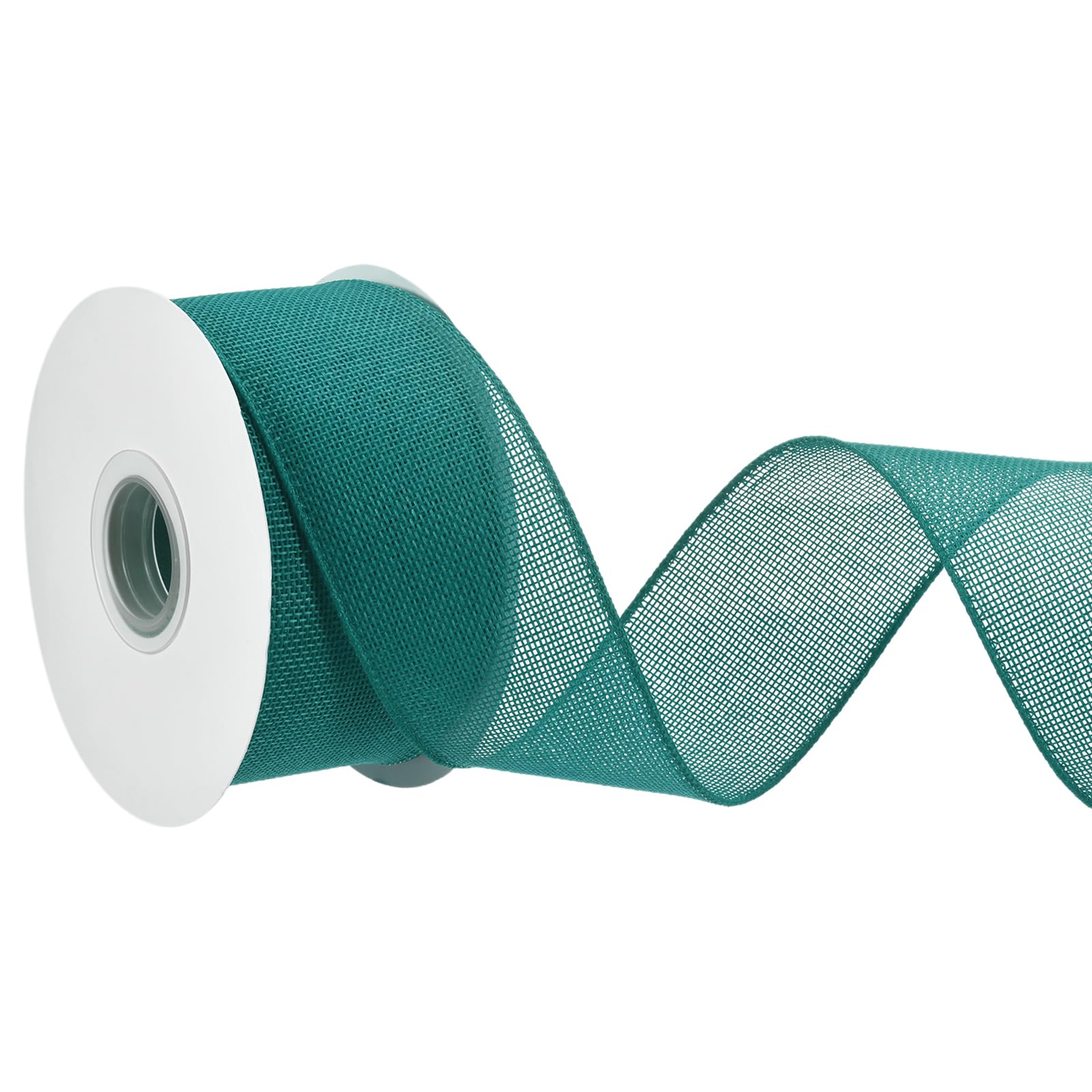PATIKIL Burlap Wired Ribbon, (50mm x 18.2m, Cyan), Wired Edge Linen Wired Ribbons, Suit for - Crafts/Wreath/Bow Making/Gift Wrapping/Christmas Tree Decoration — image 1