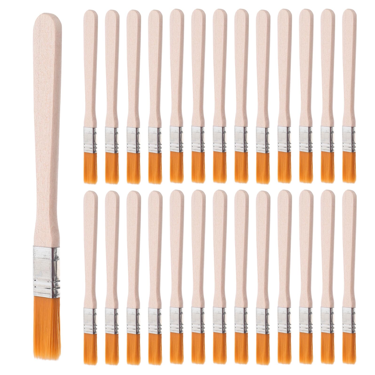 ORFOFE 36 Pezzi Pennelli Nylon per Vernice con Manico in Legno Spazzole per Pittura Mobili Armadi Recinzioni e Pareti Pennello Dettaglio per Angoli e Ritocchi Strumenti Versatili per