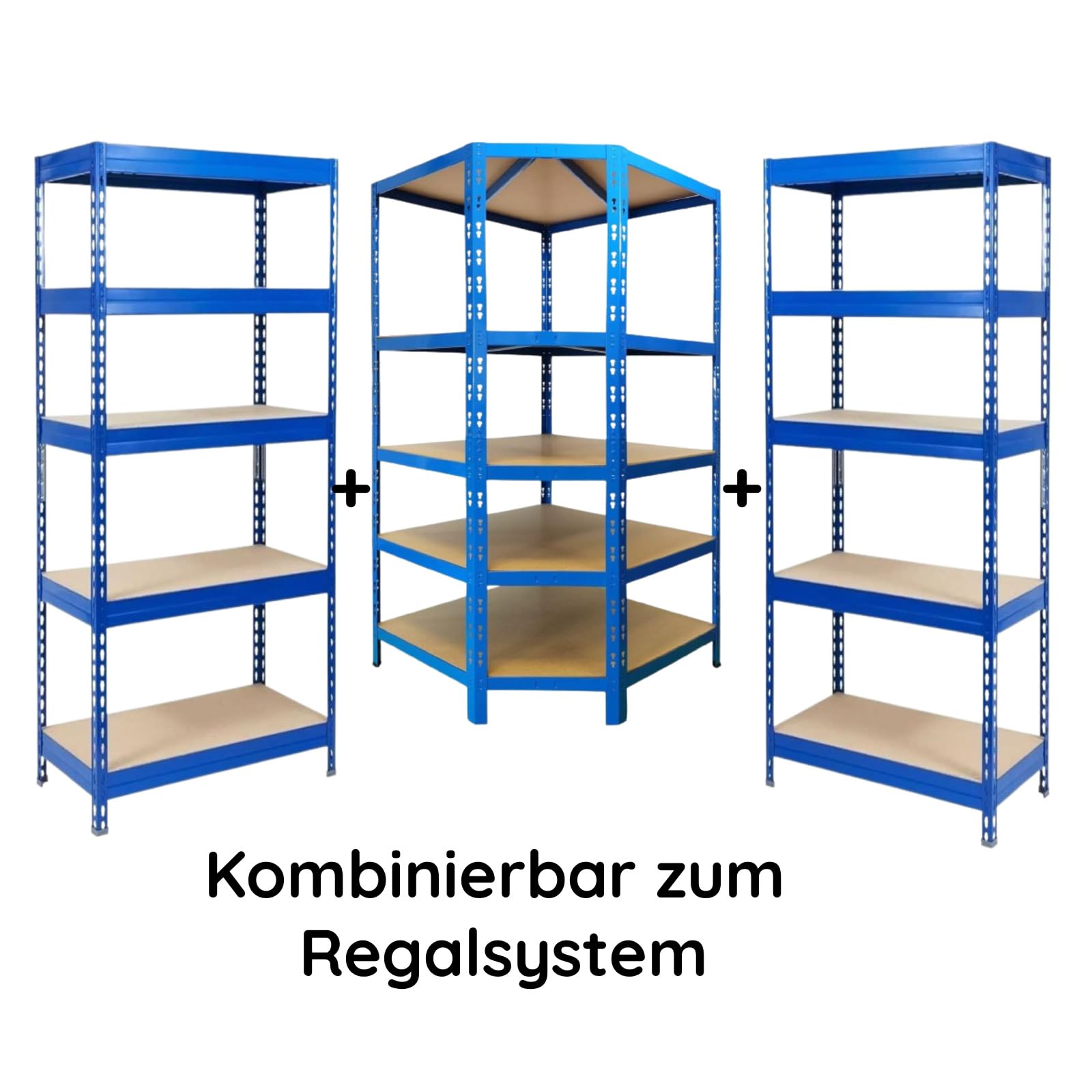 Karat Estantería para Cargas Pesadas, 180 x 90 x 60 cm, sin Tornillos, para sótano, de Metal, de Acero, 5 estantes Ajustables (Azul)