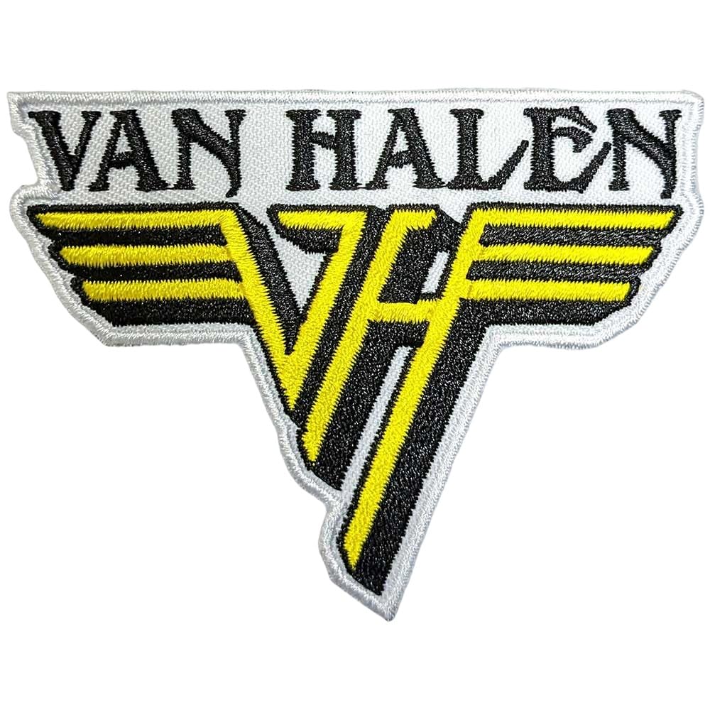 Van Halen White/Yellow/Black Woven Text Logo Iron On Patch One Size