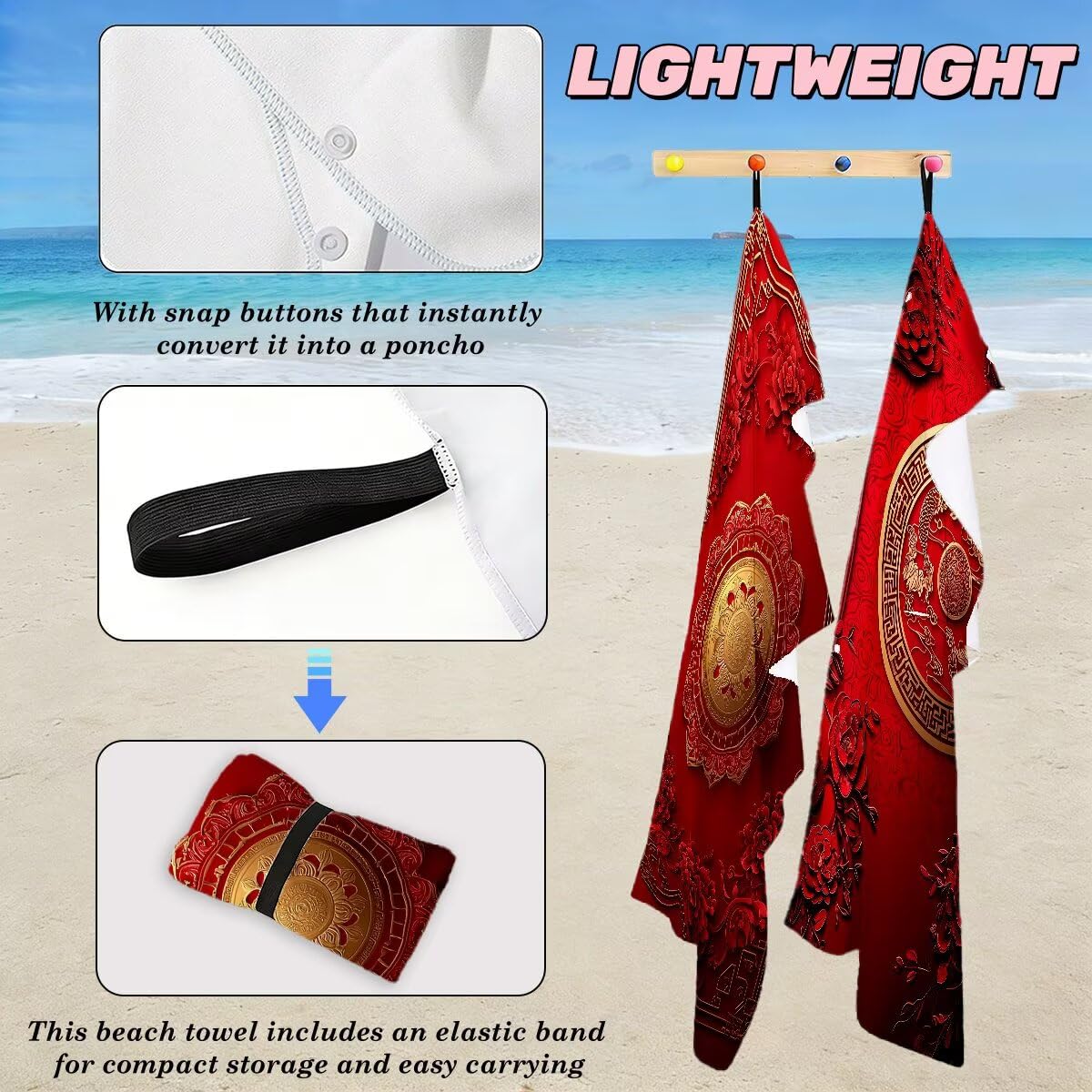 Ręcznik plażowy z mikrofibry, duży ręcznik plażowy 90 x 180 cm 2 sztuki, ręcznik gimnastyczny mężczyźni kobiety odporne na piasek ręczniki plażowe szybkoschnące ręczniki z mikrofibry akcesoria plażowe