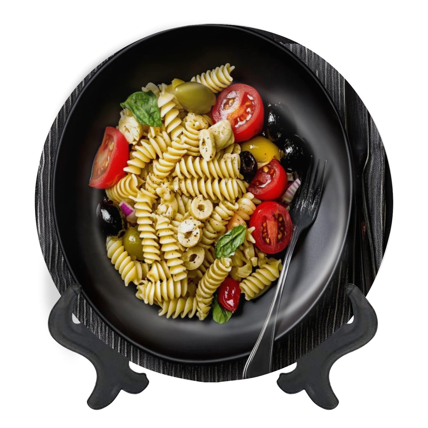 Decorative Plates for Display fusilli salad mozzarella veggies bowl Gift Plates Ceramic Collections Plates Hanging Artwork for Living Dining Room Kitchen Souvenir